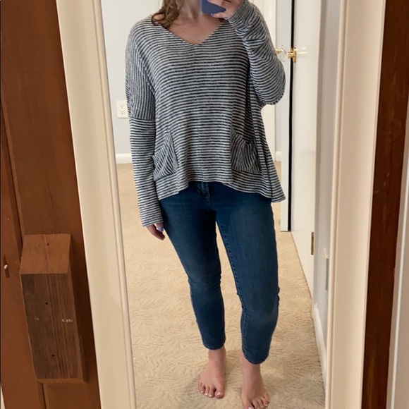 BDG Striped Mia Pocket Pullover Sweater XS - Picture 2 of 6
